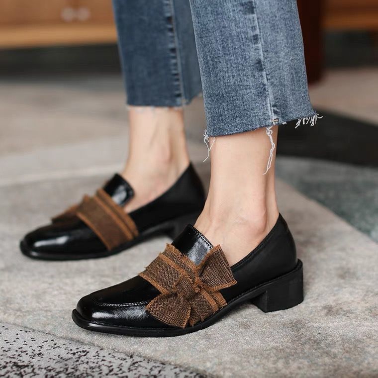 Giày Da Gót Vuông Phong Cách Anh Quốc 2021 Cho Nữ | BigBuy360 - bigbuy360.vn