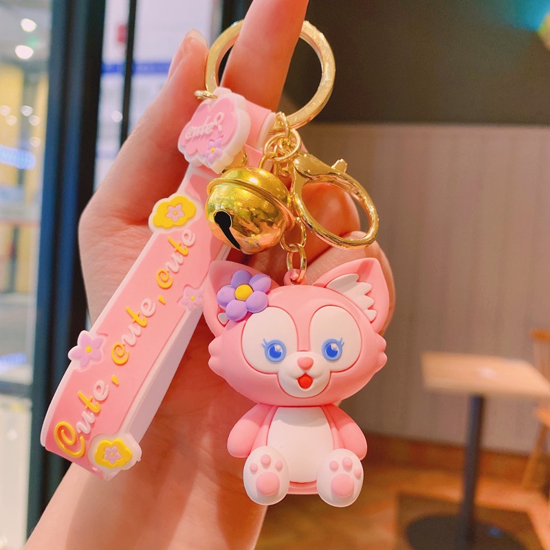cáo hồng Móc Chìa Khóa Túi Mặt Dây Chuyền Chìa Khóa Mặt Dây Chuyền Dễ Thương Trang Trí Cặp Đôi Mặt Dây Chuyền Xe Móc Khóa Trẻ Em Quà Tặng Sinh Nhật quà lưu niệm