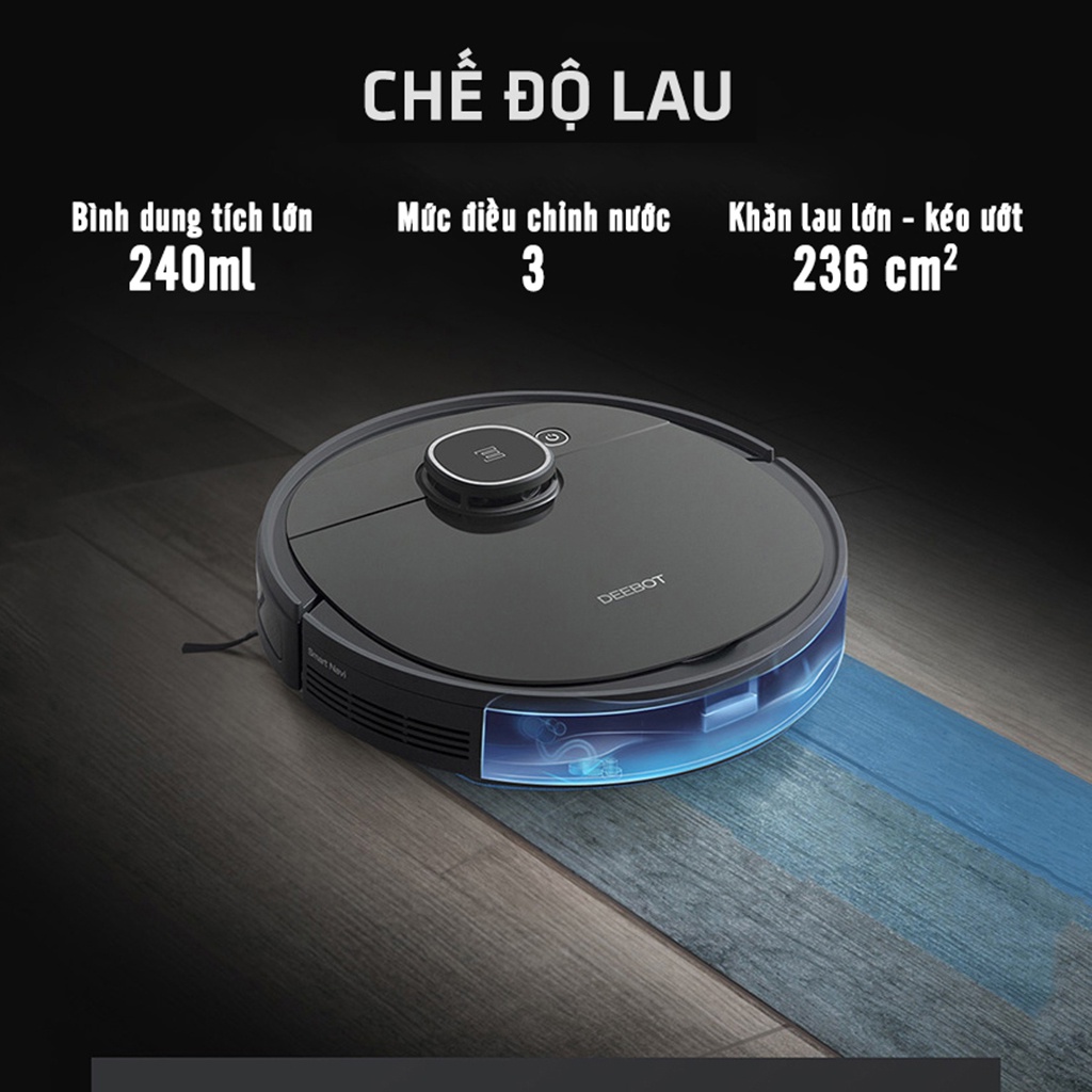 Robot hút bụi Ecovacs Deebot T5 Power, Mới nguyên seal, Lưu nhớ map, Điều khiển trên ứng dụng điện thoại.