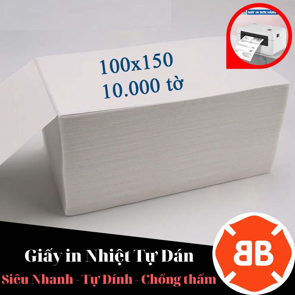 [GIÁ SỈ] TỆP 10000 TỜ GIẤY IN NHIỆT KHỔ A6 (100x150mm) CÓ SẴN KEO DÁN GIÁ RẺ