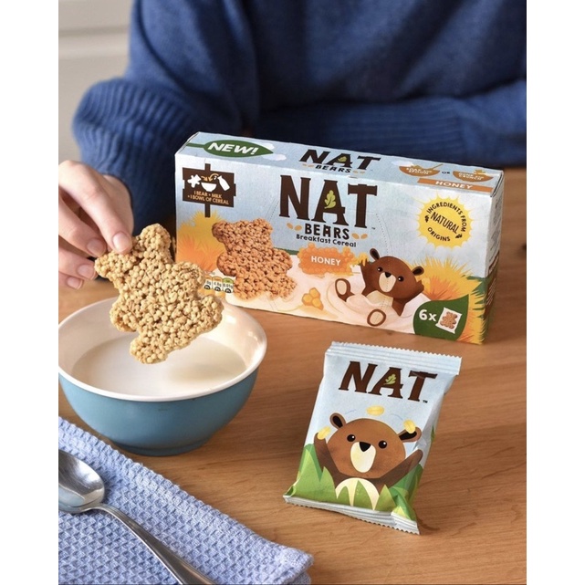 [Nội địa Anh] [Hàng AIR-có bill] Ngũ cốc ăn sáng cho bé hình gấu NAT BEARS Cereal Nestle