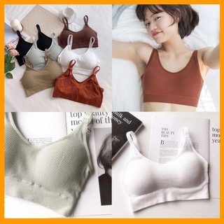 Áo bra tập gym gân tăm 2 dây. Kiểu dáng thể thao - DANZA SHOP