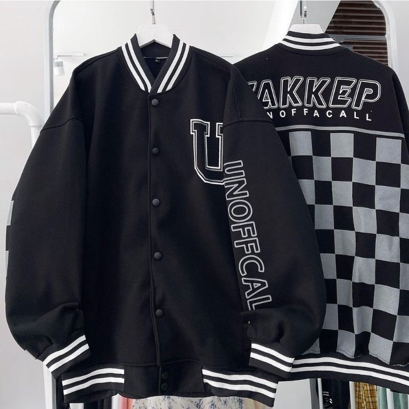 ￼Áo bomber nam nữ, Áo khoác nỉ kẻ caro takep phom rộng tay bồng chất dày dặn phong cách ulzzang hàn quốc