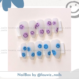 [ NailBox ] Trắng Gạo + Vẽ Gel Mặt Cười ( Sơn Nhám / Đơn Giản )
