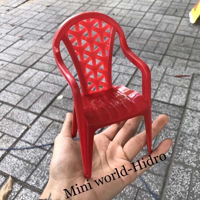 Mô hình bộ bàn ghế nhựa quán cóc Size tỉ lệ 1/6 dùng cho búp bê Barbie và Ken