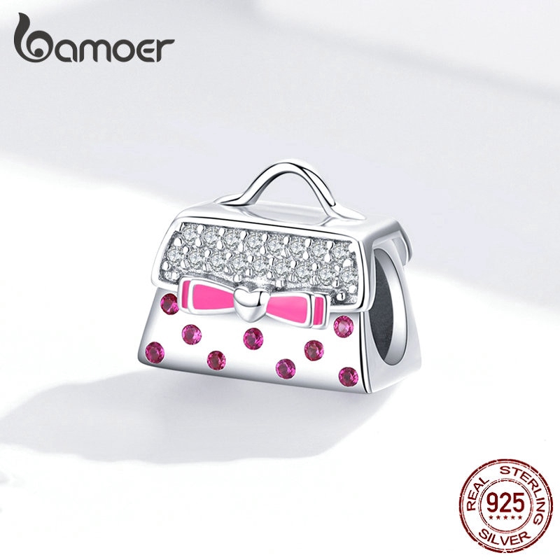 Hạt Phụ Kiện Bamoer SCC1391 Bằng Chất Liệu Bạc Phong Cách Châu Âu Sang Trọng Dùng Làm Vòng Đeo Tay Nữ