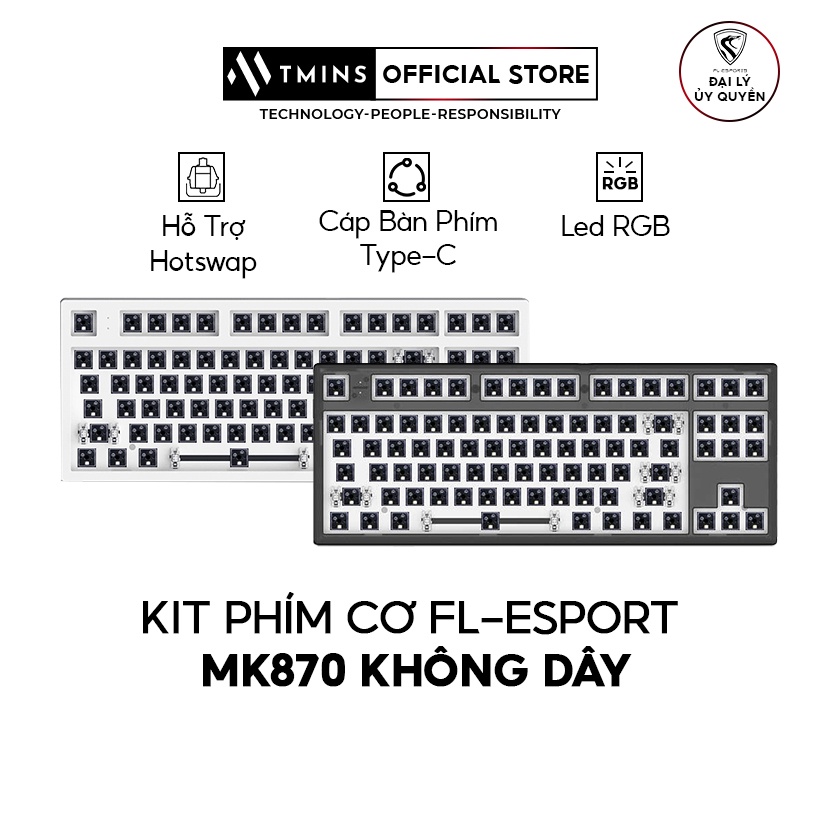 KIT Bàn phím cơ FL Esport MK870 kết nối 3 chế độ / Mạch xuôi / Hotswap 5 chân