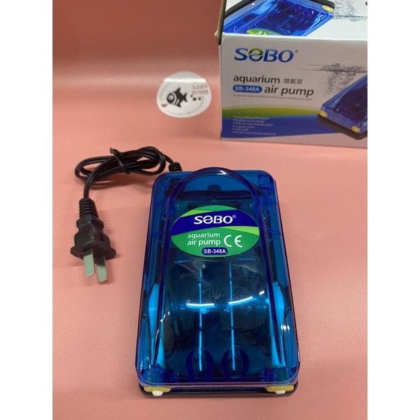 Máy sục sủi khí oxy 2 vòi 5W SOBO SB-348A cho hồ cá - Máy thổi khí oxy SB384A