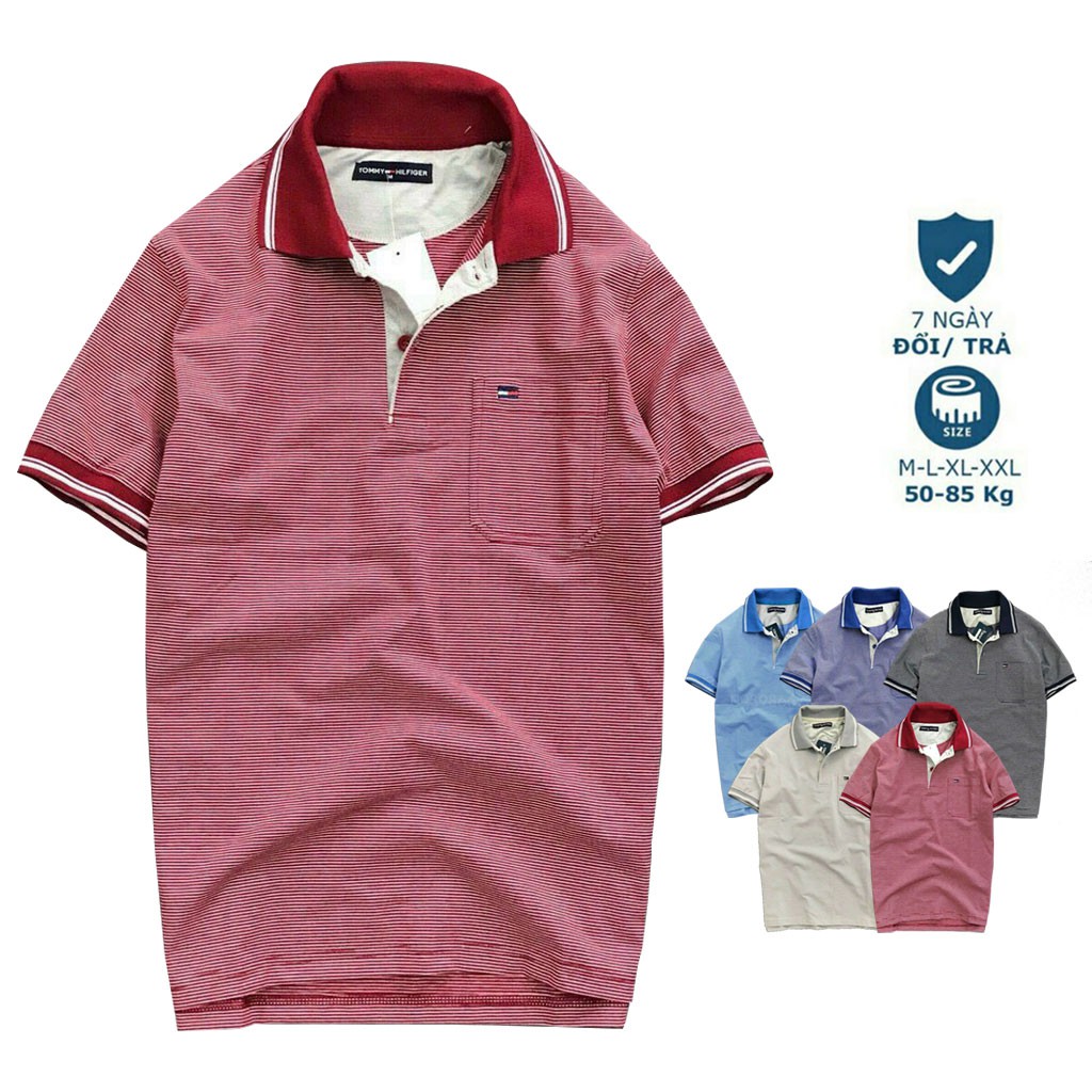 Áo Polo thun nam ngắn tay trung niên có cổ vải Cotton MÁT loại áo polo thun ngắn tay form rộng rãi - Hàng Loại 1