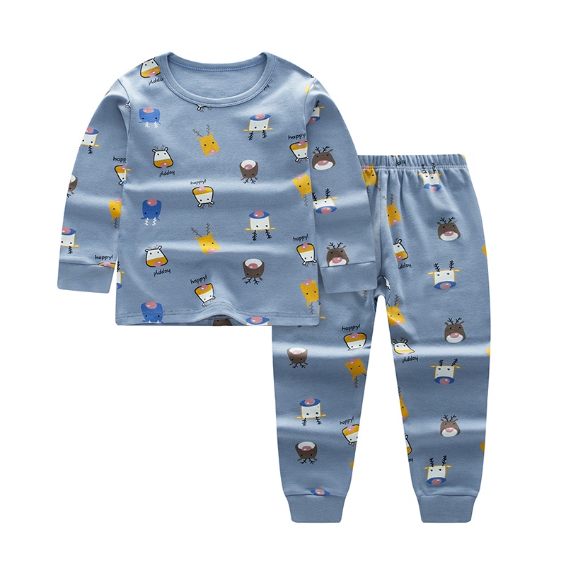 Bộ Đồ Ngủ 100% Cotton In Họa Tiết Hoạt Hình Dễ Thương Thời Trang Cho Bé Trai Và Bé Gái 2021