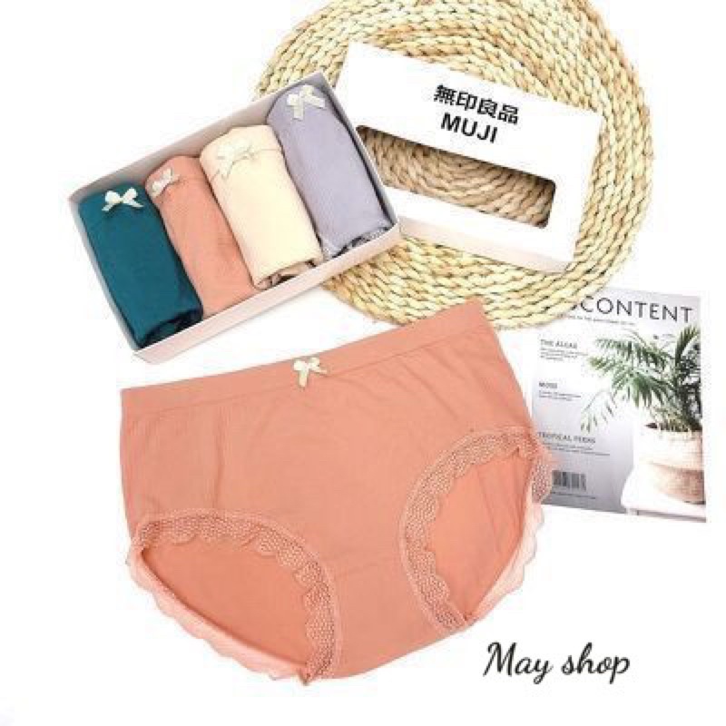 May Shop- Set hộp 5 quần chip nữ cotton Kháng khuẩn co giãn 4 chiều