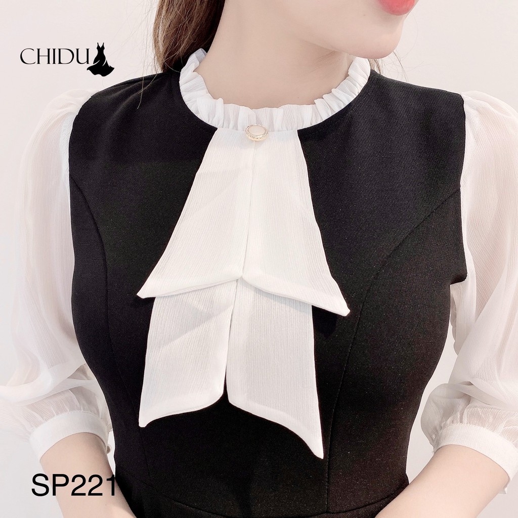 [Mã WARN30 hoàn 15% xu đơn 150k] CHIDU váy cổ nơ một khuy bánh bèo, váy cổ nơ dáng xòe - SP221 | BigBuy360 - bigbuy360.vn