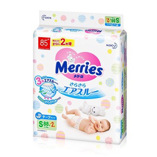 Bỉm merries nội địa nhật thêm miếng dán/quần nb 96/s88/m68/l58/m64/l50/xl44