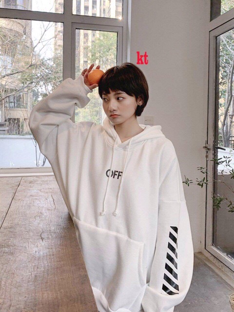 Áo hoodie nỉ mũ off in tay