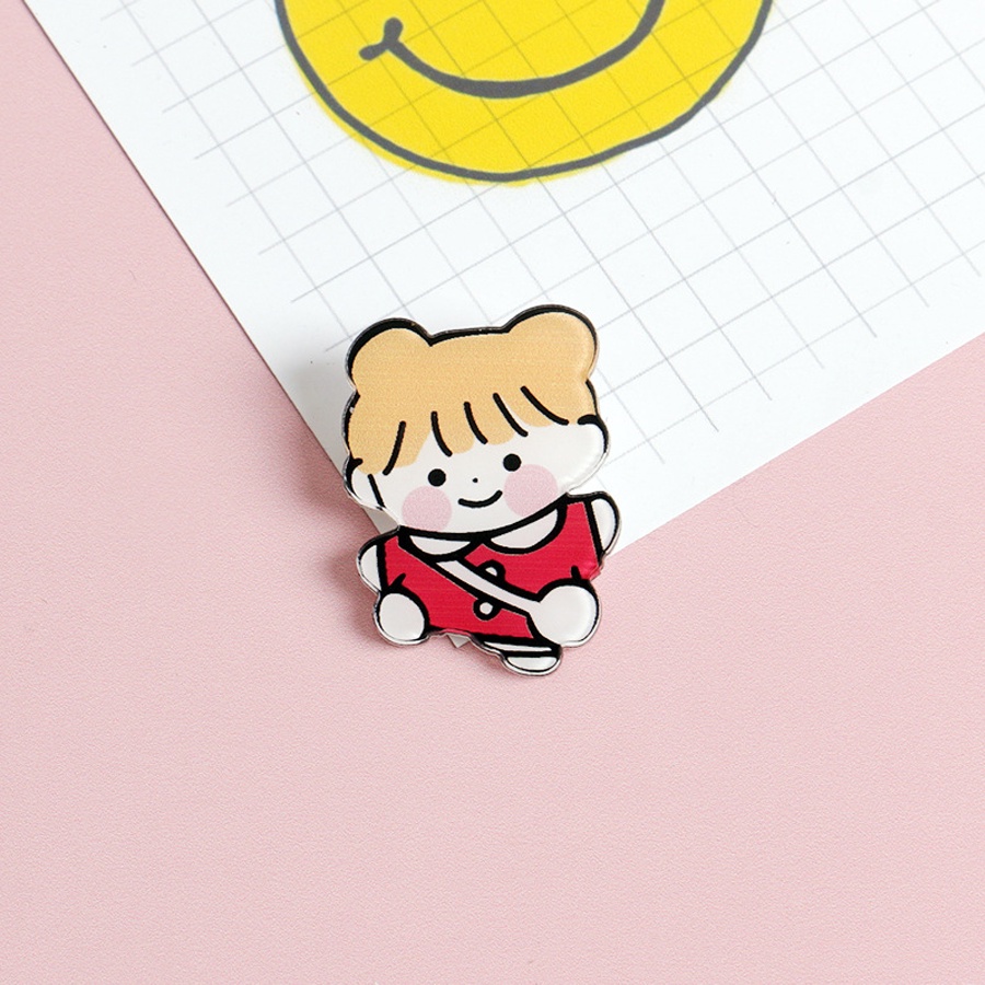 Sticker Hay Huy Hiệu Các loại Đáng Yêu Cute Như Cô Gái Gấu Đính Kèm Cho Túi Balo Hay Quần Áo