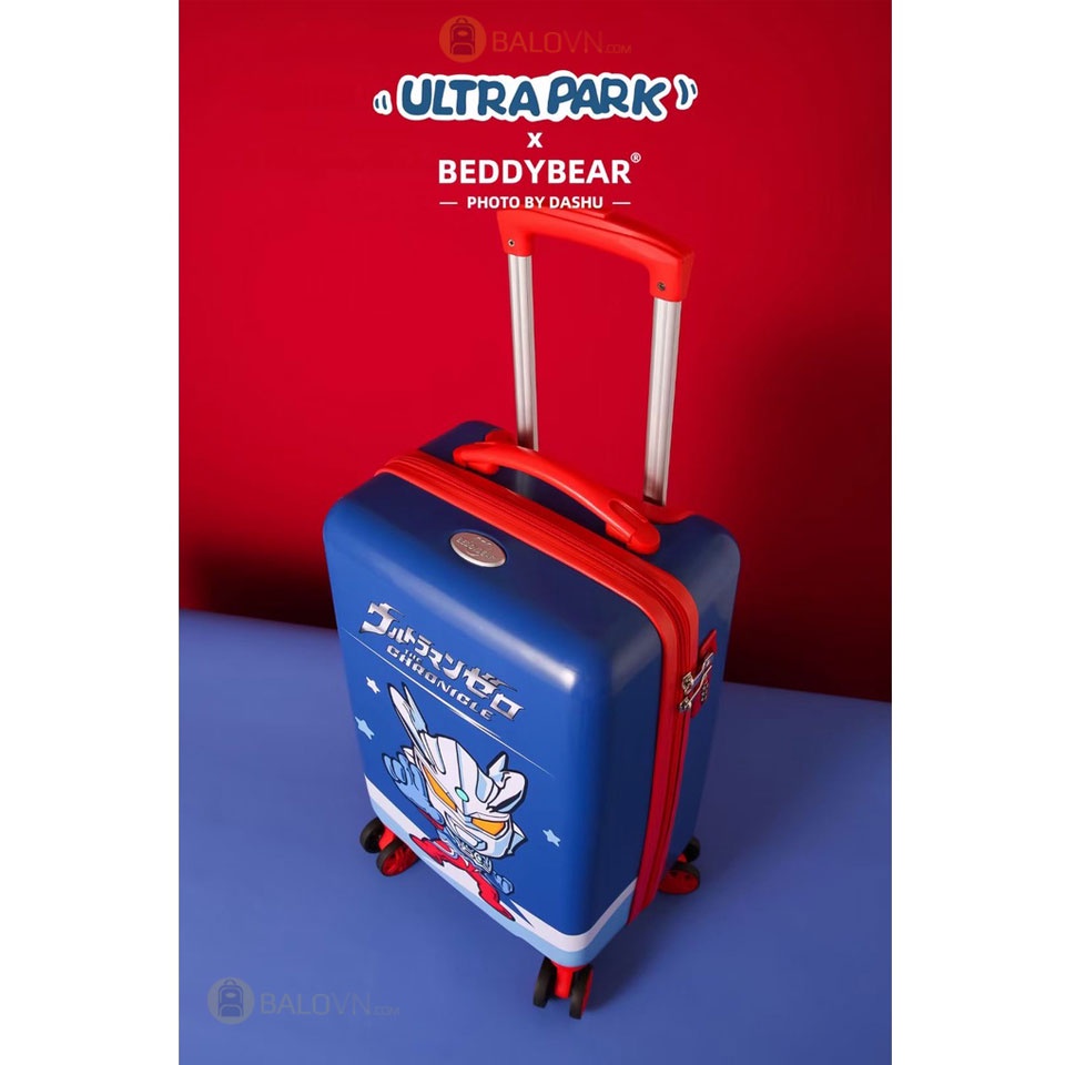 Vali Kéo Trẻ Em BeddyBear Họa Tiết Ultra Man Chống va Đập Cho Bé Trai / Gái từ 4t
