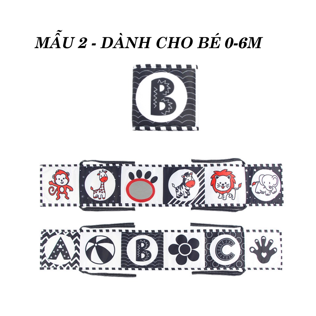 Sách Vải Kiêm Quây Cũi Kích Thích Thị Giác Đen Trắng Và Màu Sắc Đồ Chơi Giáo Dục Sớm Cho Bé Sơ Sinh SV60