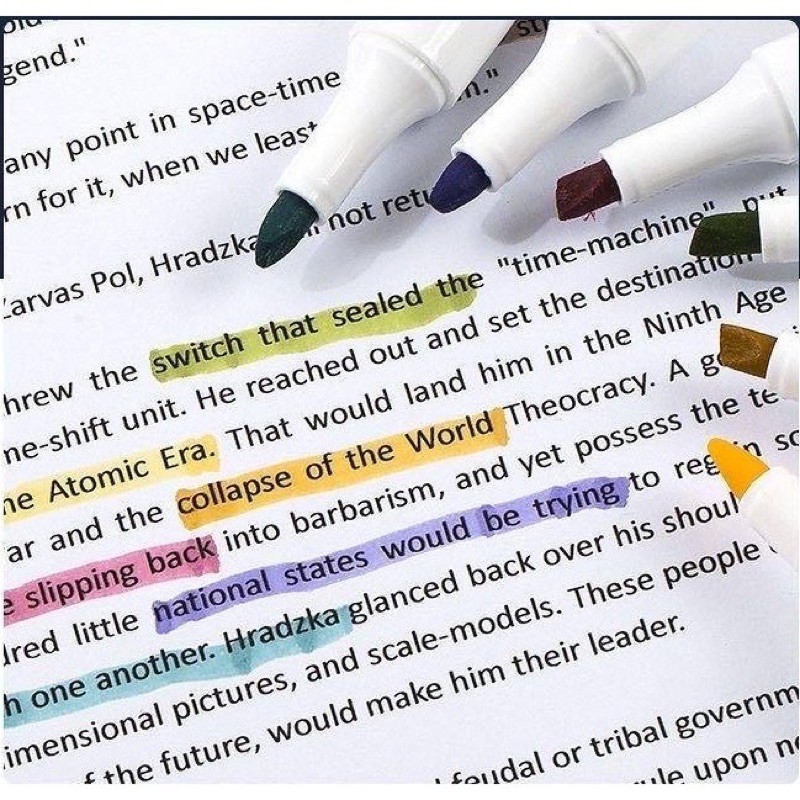 |05 mẫu mới| Bộ 06 bút dạ quang Vience highlight siêu hot 2 tông Retro morandi xinh xắn bút đánh dấu ghi nhớ