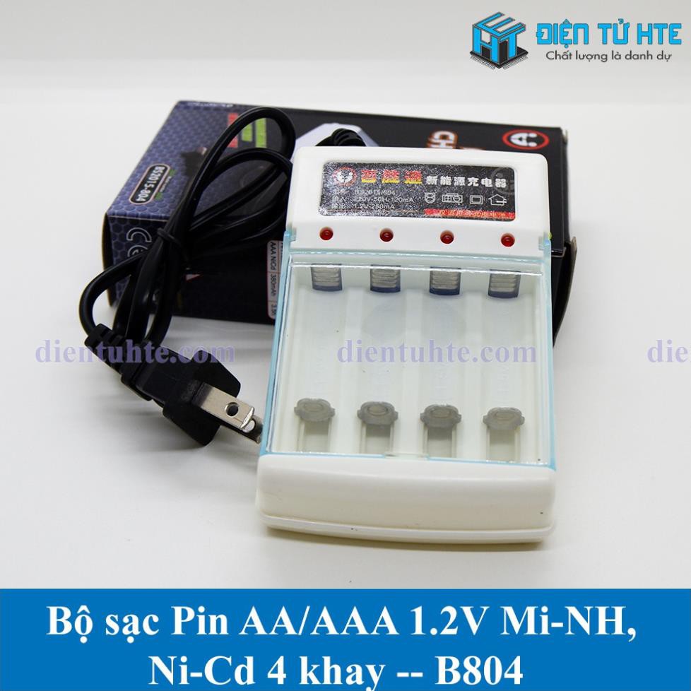 Bộ sạc Pin Ni-MH Ni-Cd 1.2V 4 khay AA/AAA BS2015-804 [HTE Quy Nhơn CN2]