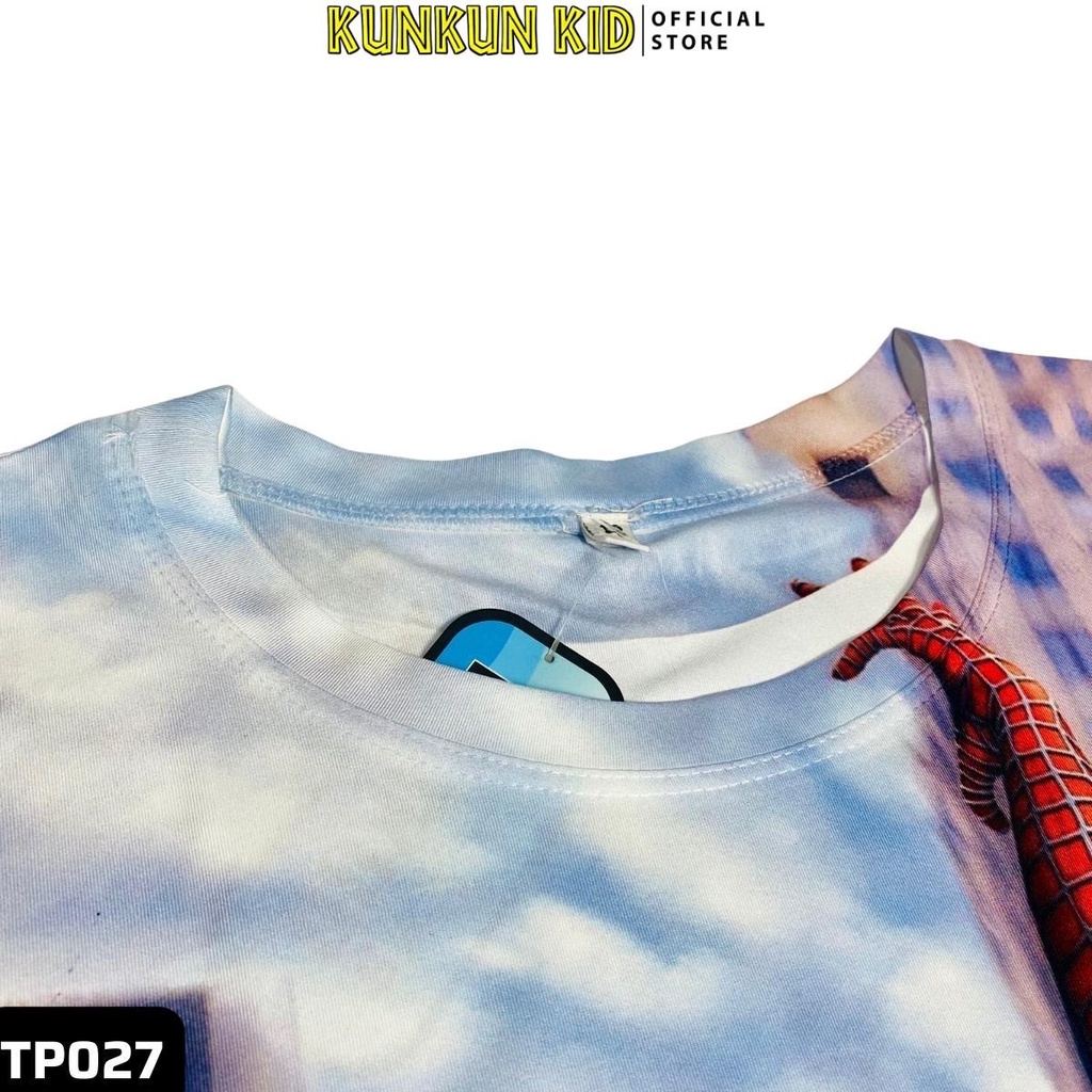 Quần áo trẻ em hình người nhện spiderman, đồ bộ bé trai chất thun lạnh size từ 10-40kg Kunkun Kid TP027