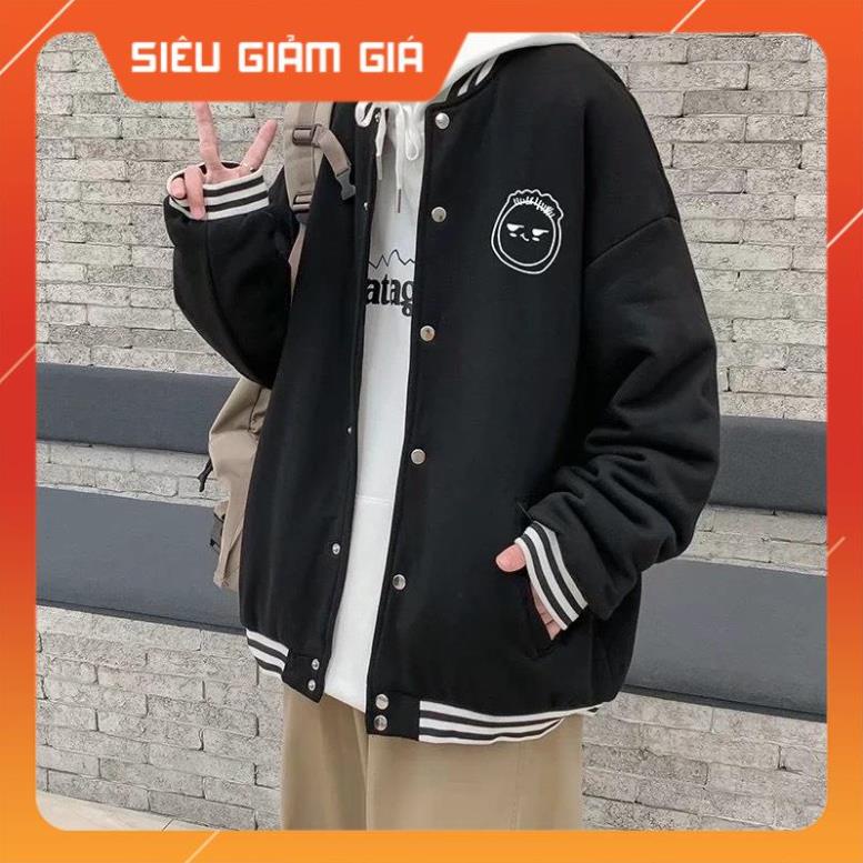 Áo Koác Bomber nỉ TÓC XOĂN form rộng Unisex AKN7 Guvia