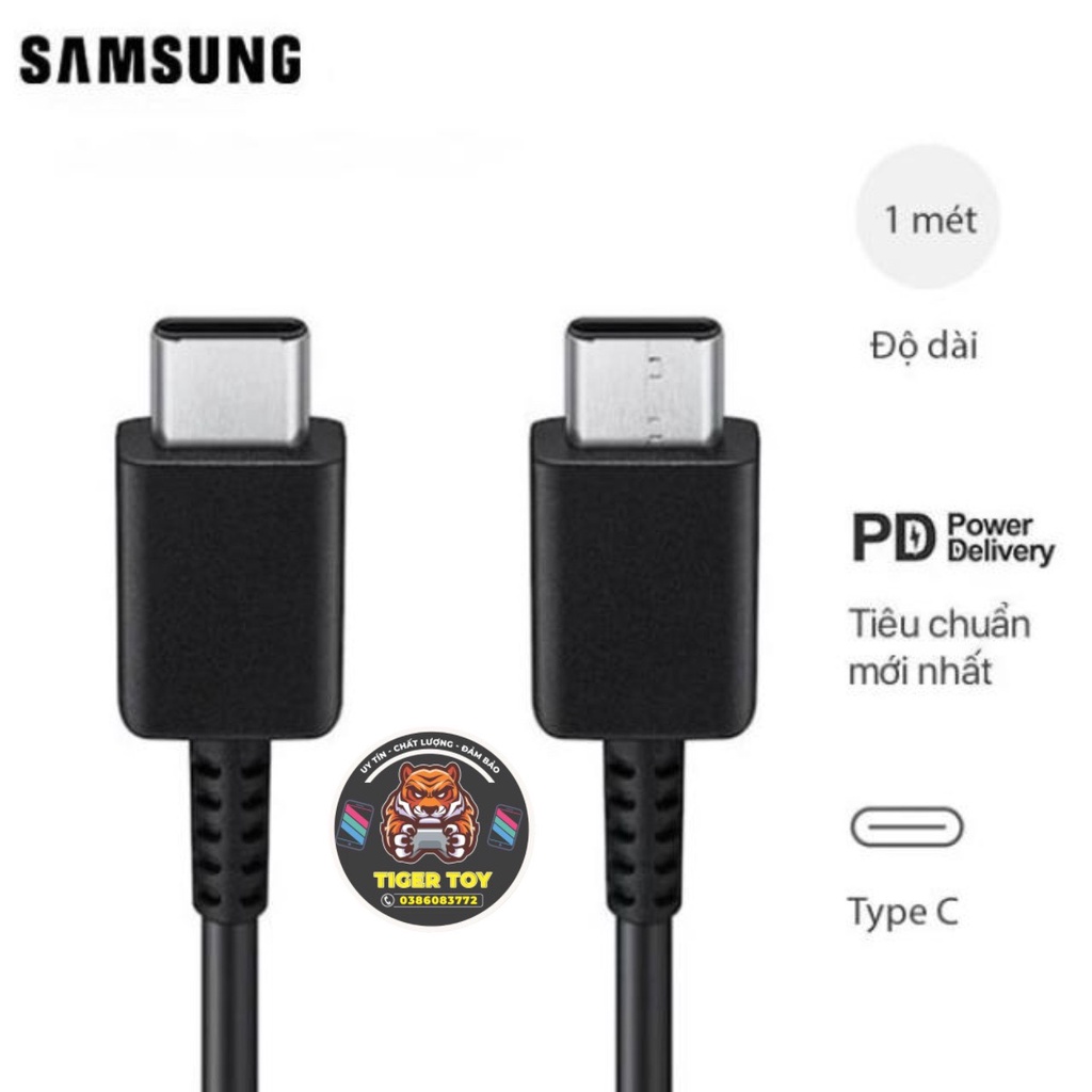 Dây sạc Samsung Type c-Type c S21 zin Loại Xịn, cáp sạc nhanh 60W 2 đầu Type c
