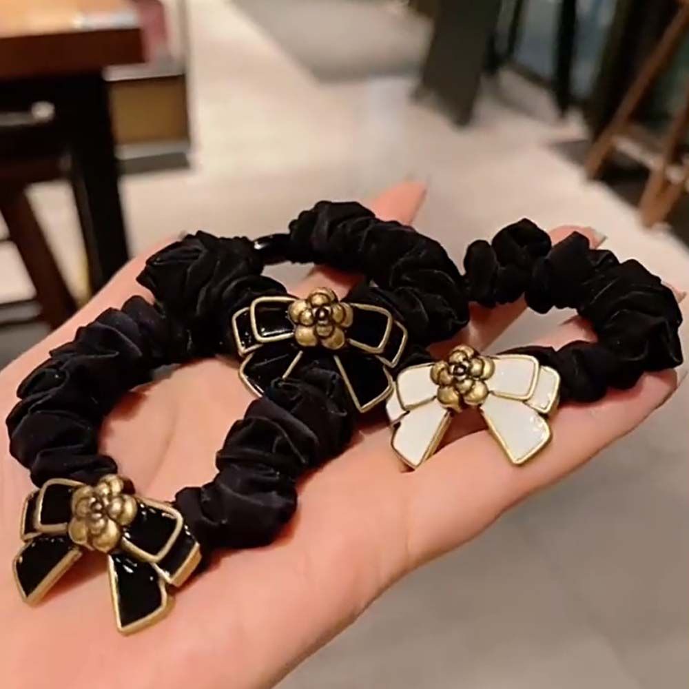 Dây buộc tóc phối hoa phong cách Hàn Quốc thời trang dành cho nữ