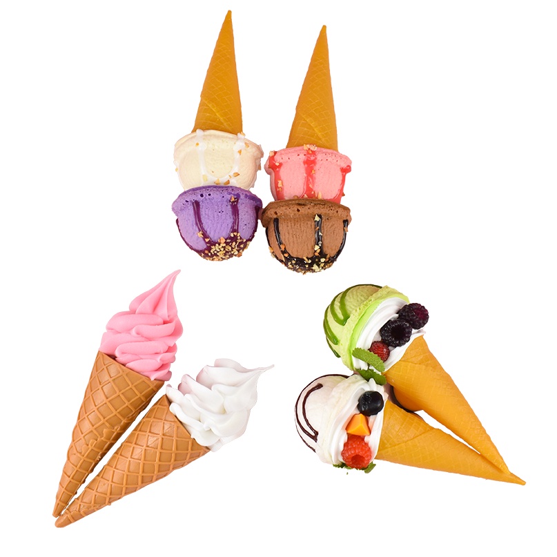 Mô phỏng nhân tạo mô hình kem trái cây giả kem hình nón kem-kem hình nón kem tráng miệng cửa hàng trang trí ảnh p
