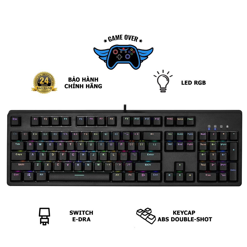 Bàn phím cơ E-Dra EK3104 RGB V2 - Chính hãng bảo hành 24 tháng