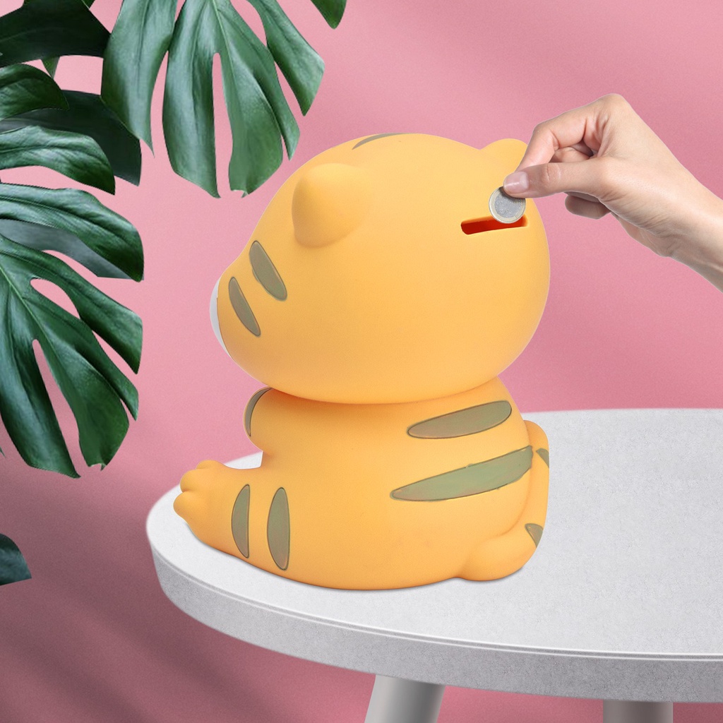 Ống heo tiết kiệm thiết kế hình con hổ nhỏ bằng vinyl dành cho trang trí bàn làm việc - Dễ Thương Thân Thiện lithium067