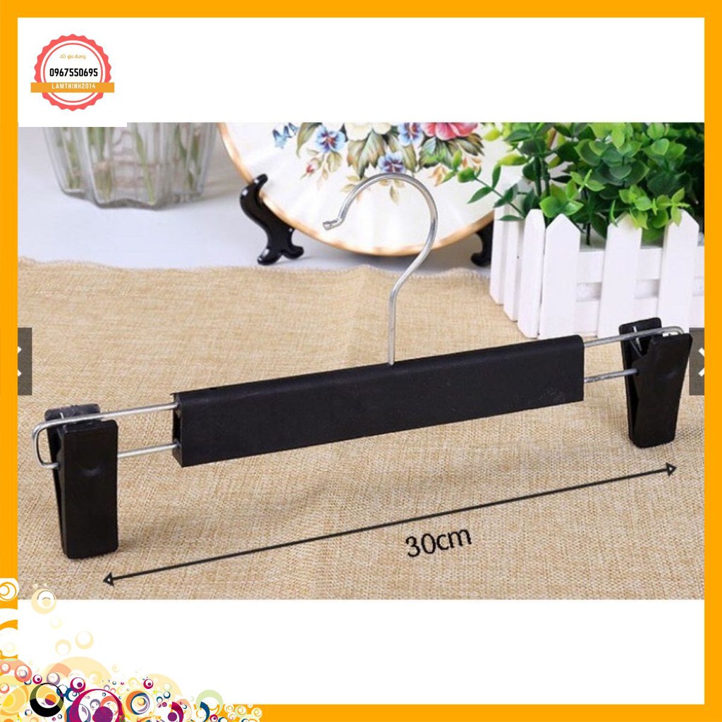 móc kẹp quần áo , móc kẹp nhựa đen 30 cm tùy chỉnh độ dài - kẹp chân váy shop thời trang và gia đình tiện lợi giá rẻ