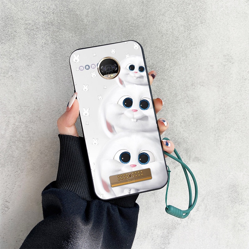 Ốp Điện Thoại In Hoạt Hình Pikachu Kèm Dây Đeo Cho Motorola Moto Z Z2 Z3 Z4 Play Force Z2Play Z2Force