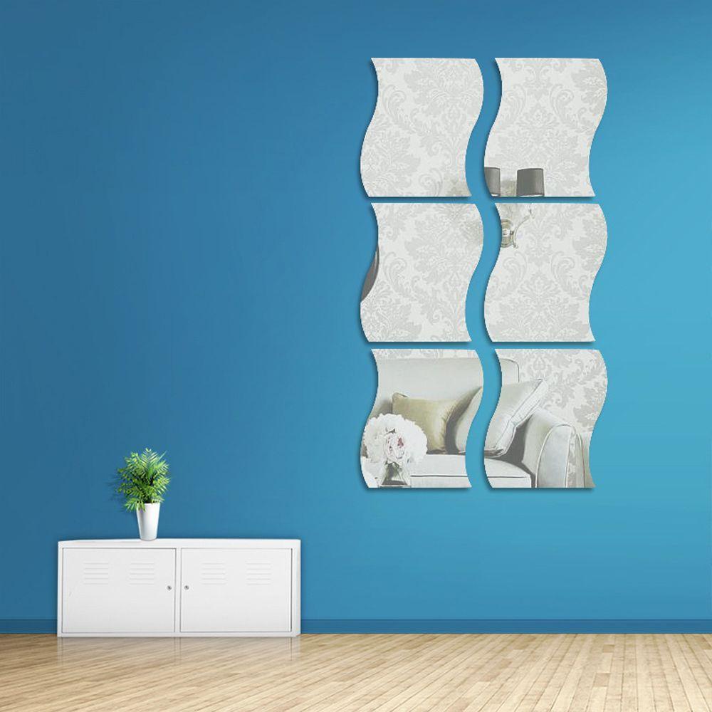 Bộ 6 Miếng Dán Tường Tráng Gương Bằng Acrylic