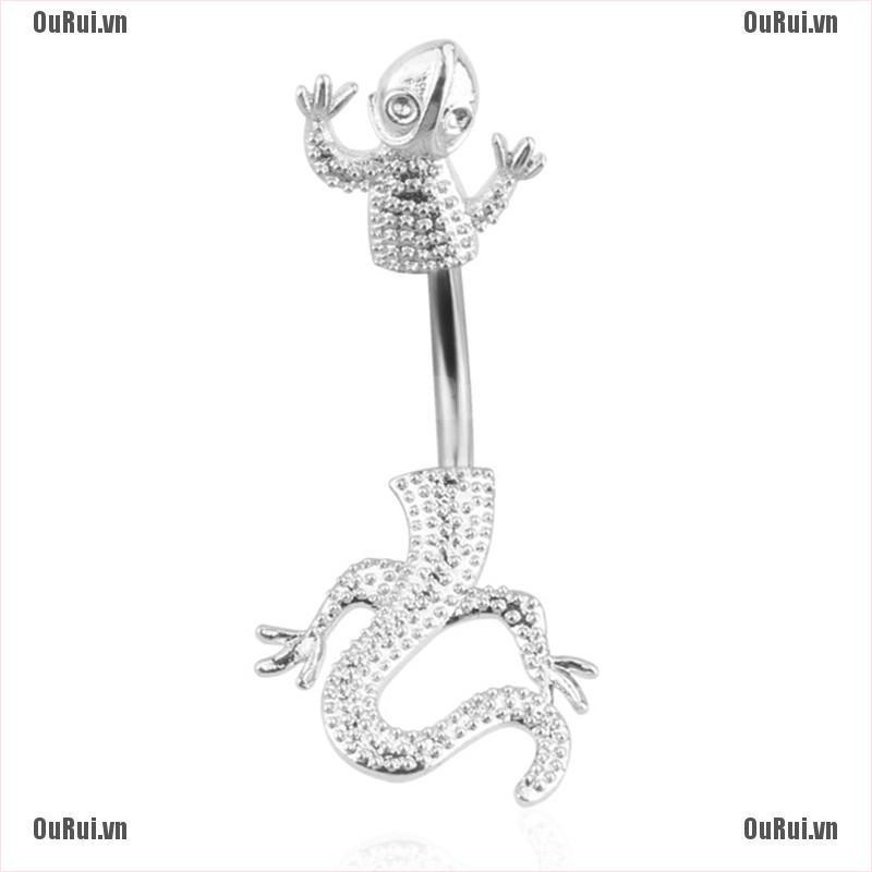 Khuyên Xỏ Bằng Thép Không Gỉ Hình Thằn Lằn Độc Đáo Thời Trang