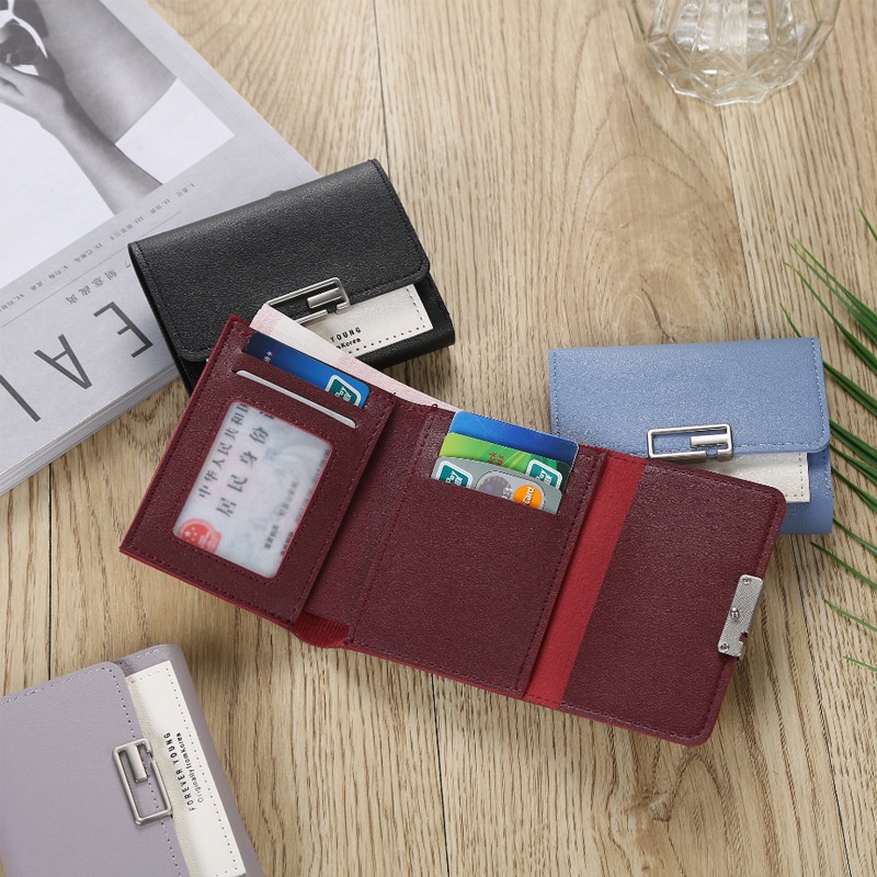 ví nữ mini ,ví nữ da thật kiểu dáng han quốc cao cấp kiểu dáng sang trọng thời trang lucaster LR001 bảo hành 12 tháng