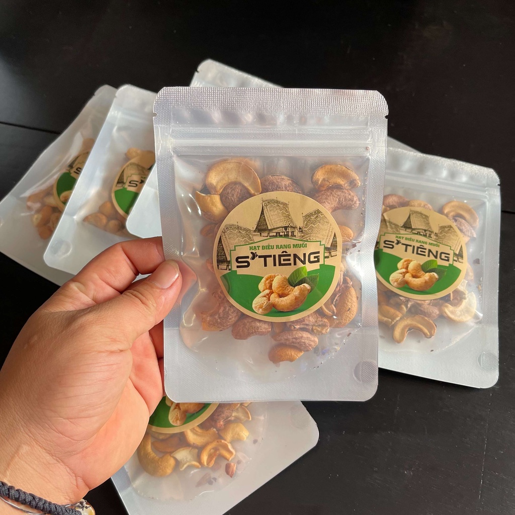 Hạt điều rang muối Bình Phước loại vở còn vỏ Túi Nhỏ 50gram ăn vặt ngon