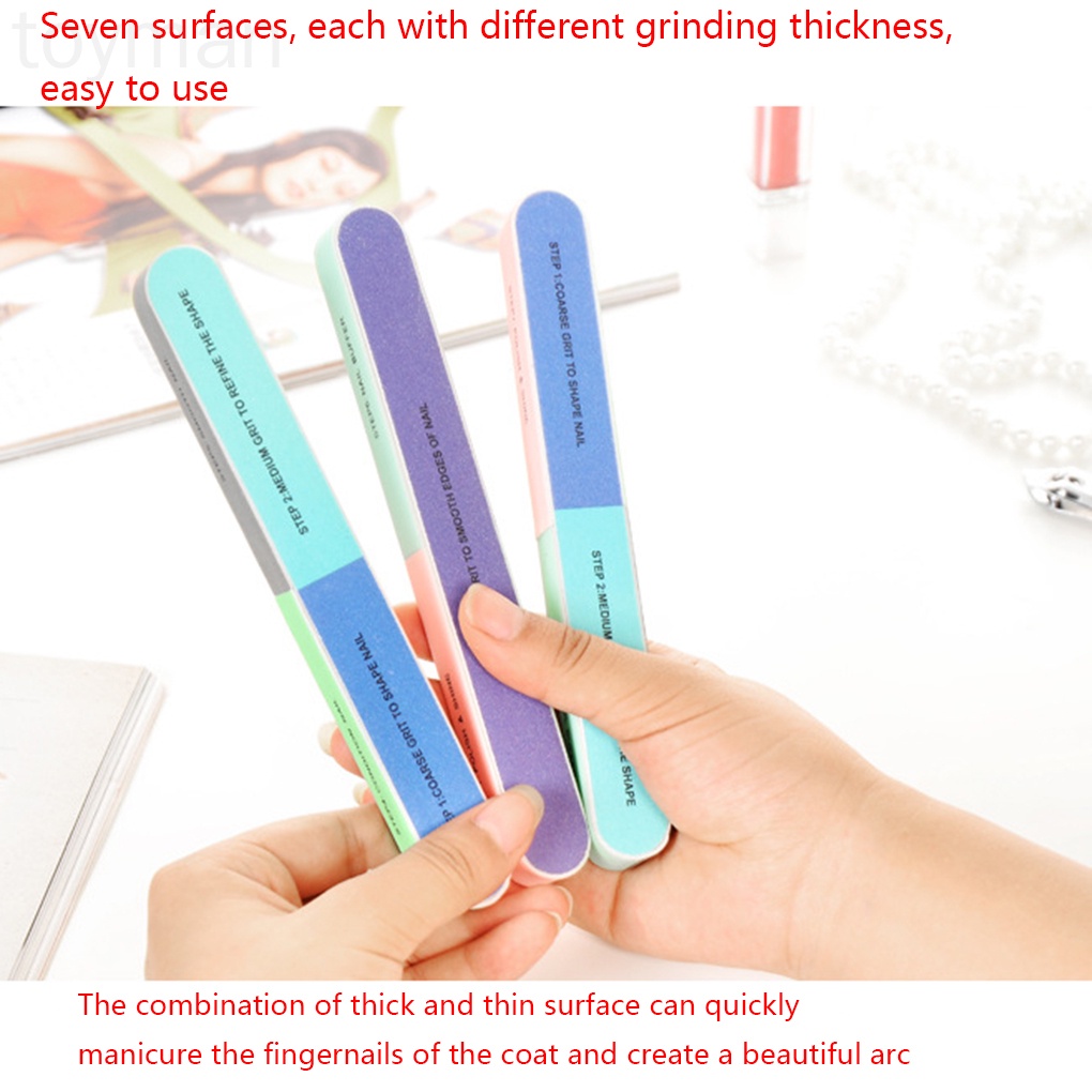 [Hàng mới về] Dũa móng tay nhiều mặt màu sắc ngẫu nhiên tiện lợi