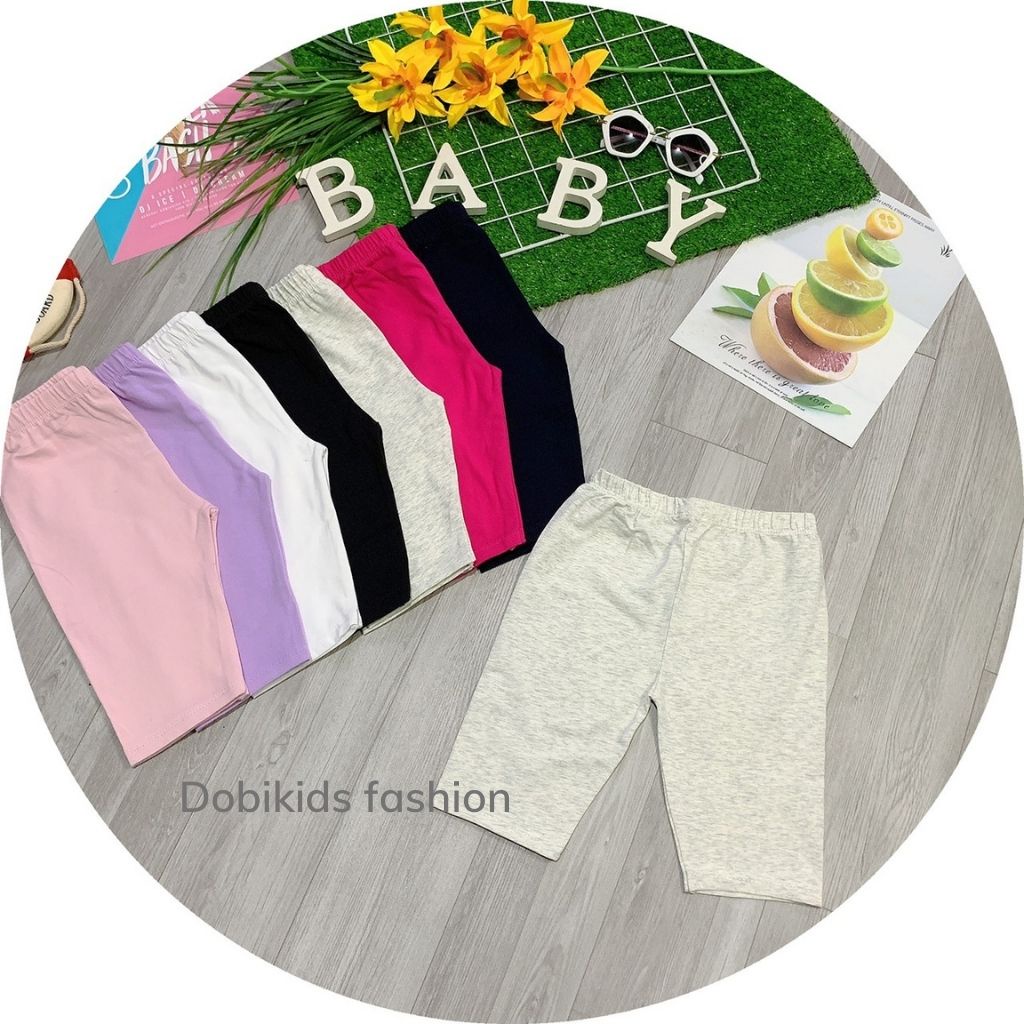 Quần legging lửng cho bé combo 3cái thun cotton co giãn 9-20kg