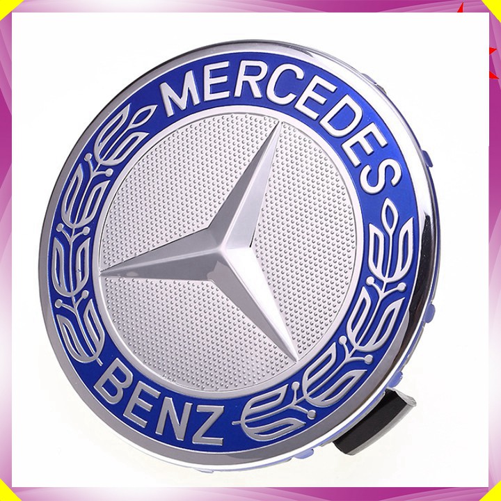 1 chiếc Logo chụp mâm, vành xe ô tô Mercedes Benz BZ60 - Đường kính 60mm - Có 2 màu