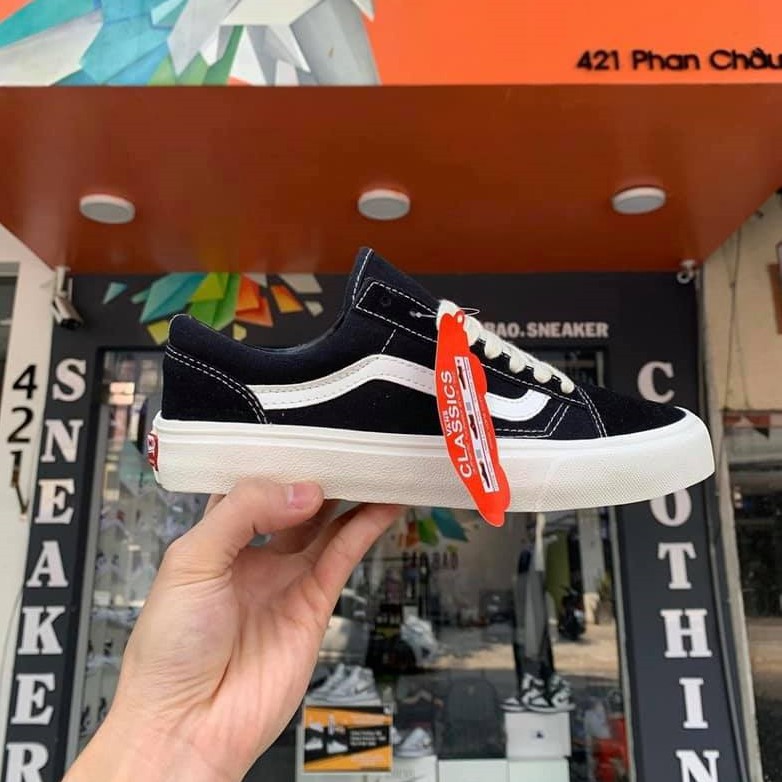 Giày 𝐕𝐚𝐧𝐬 𝐎𝐥𝐝 𝐒𝐤𝐨𝐨𝐥 ⚡️𝐅𝐑𝐄𝐄 𝐒𝐇𝐈𝐏⚡️ Giày Sneaker 𝐕𝐚𝐧𝐬 Đen kẻ trắng nhung nỉ cao cấp nam nữ