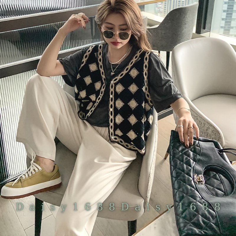 Áo Khoác Gile Len Sọc Kẻ Ô Dáng Dài, Chất Len Dệt Kim Cá Tính Unisex Nam Nữ
