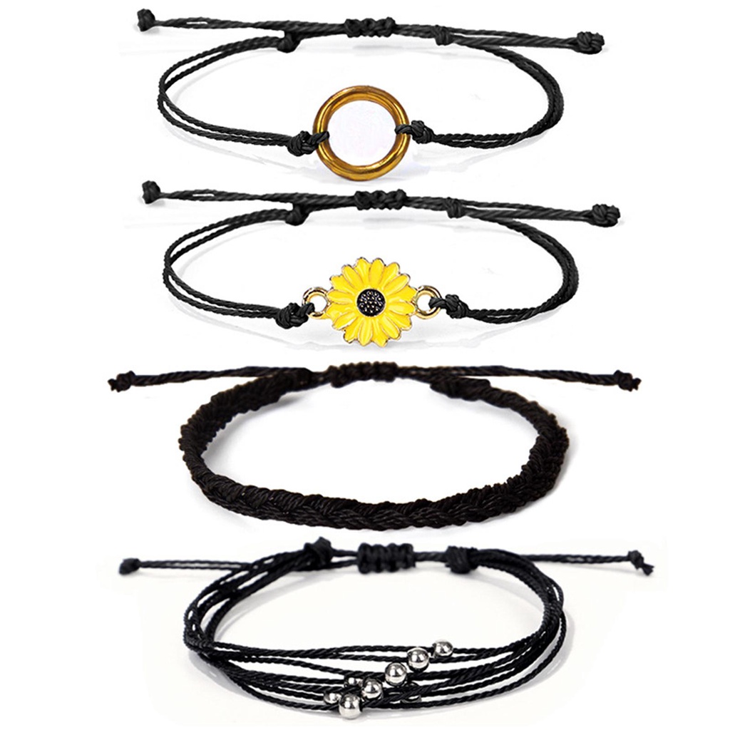 Bộ 4 Vòng Tay Tình Bạn Màu Bạc Thời Trang