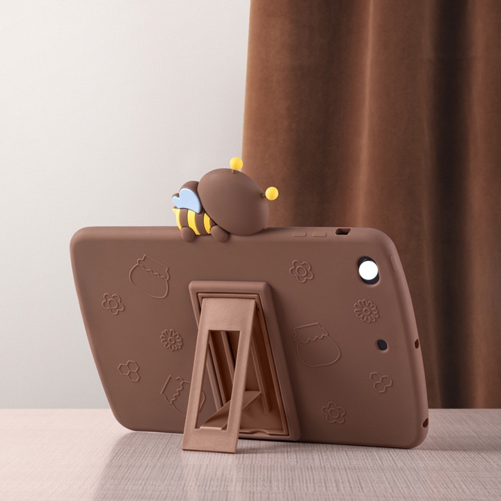 [CHÂN ĐỠ ĐỨNG] Ốp Lưng iPad cho bé mini1/2/3/4/5/6/Air1/2/3/9.7/10.2/10.5/10.9/11, silicon hình ong mật cute - TZAT906