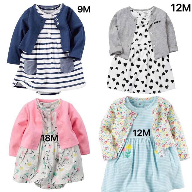 BODY ĐẦM BÉ GÁI CARTER KÈM KHOÁC LỬNG