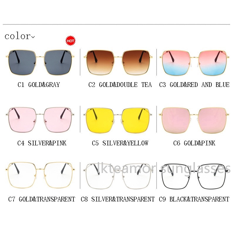 Kính mát gọng kim loại vuông cho nữ