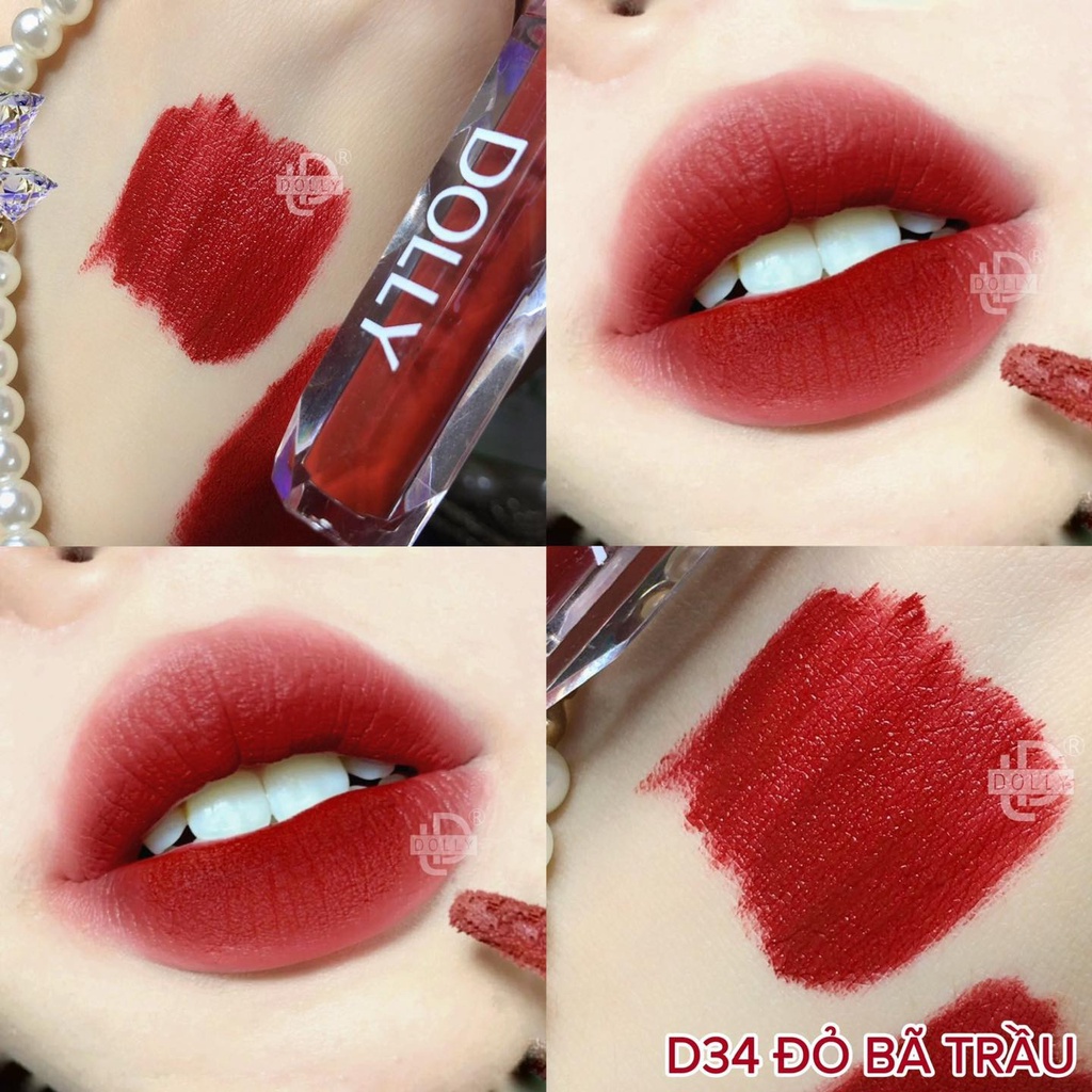 Son Lì Son Kem  DOLLY DIAMOND VELVET Không Chì Cao Cấp Chính Hãng