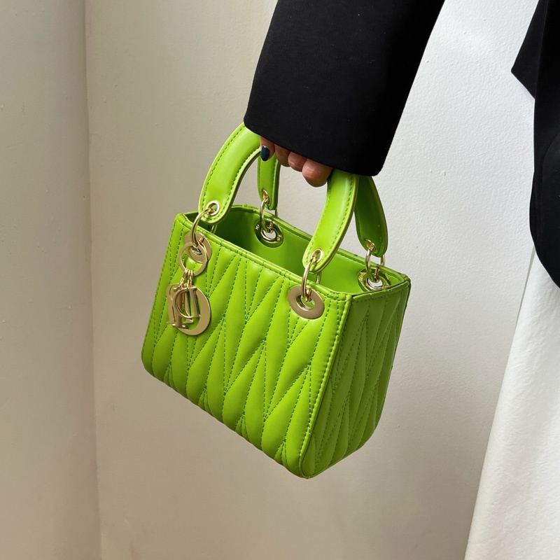 Túi Đeo Vai Hình Vuông Họa Tiết Vân Kim Cương Phong Cách Hàn Quốc Cho Nữ