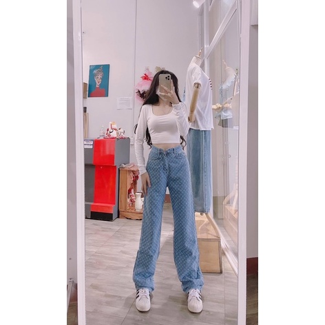 quần jean xù nổi cao cấp lưng siêu cao, dài 100-102cm, hàng xịn đẹp kèm video
