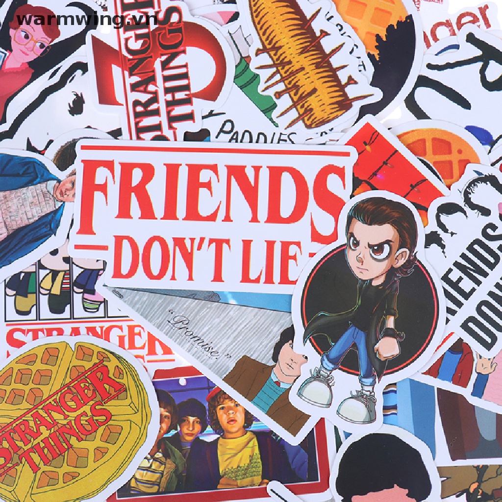 【warmwing】 50Pcs Stranger Things Skateboard Stickers Vinyl Laptop Luggage Phone Decals .