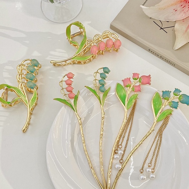 Kẹp Tóc Hoa Lily Lớn Phong Cách Hàn Quốc Thanh Lịch Cho Nữ